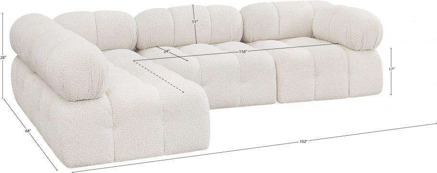 Meridian Furniture Ames Boucle Fabric Sectional