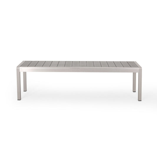 Outdoor Modern Aluminum Dining Bench, Durable And Elegant Design