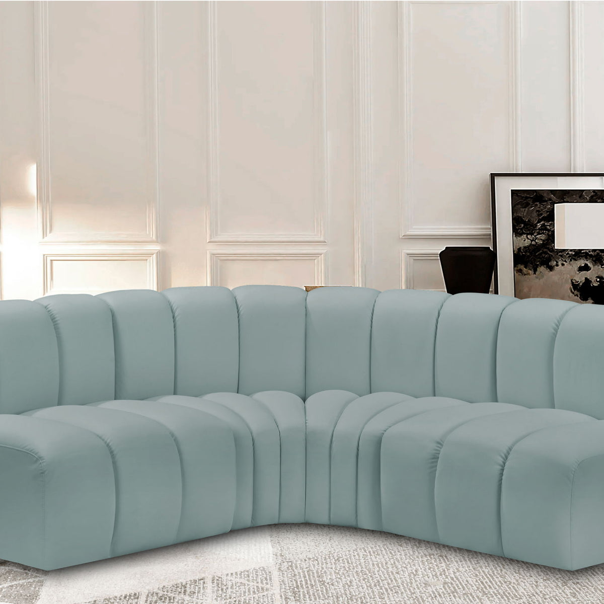 Arc - Faux Leather 4 Piece Corner Modular Sofa