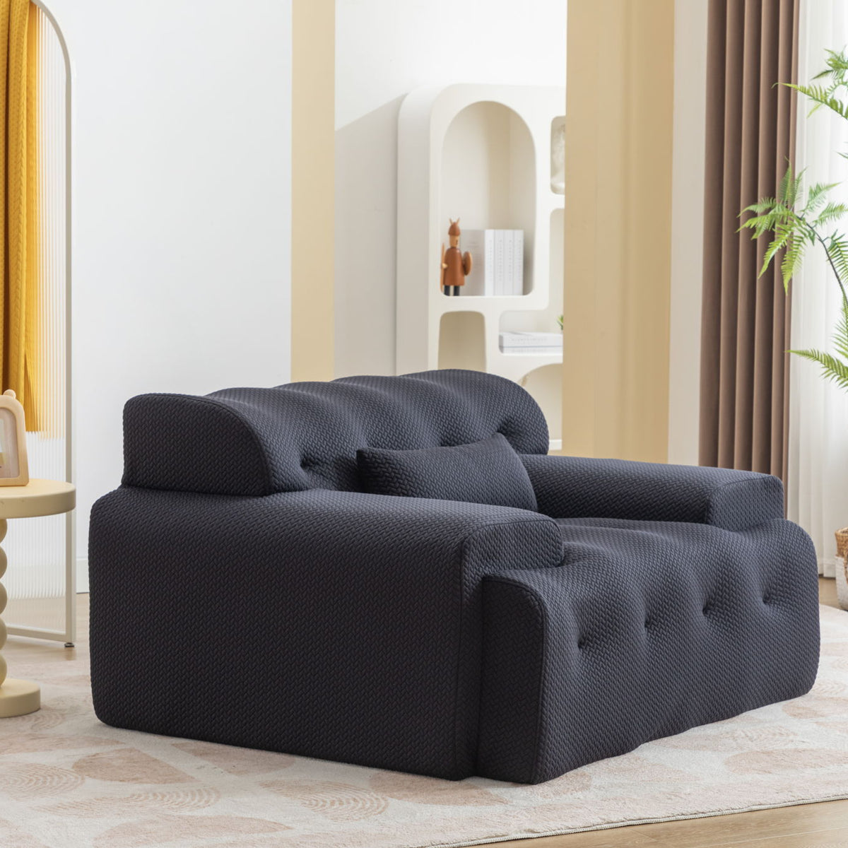 Large Size 1 Seater Sofa, Pure Foam Comfy Sofa Couch, Modern Lounge Sofa For Living Room, Apartment