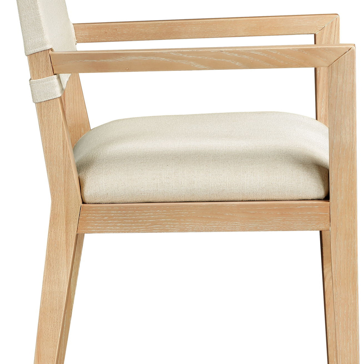 Avon - Linen Textured Performance Fabric Upholstered Dining Arm Chair