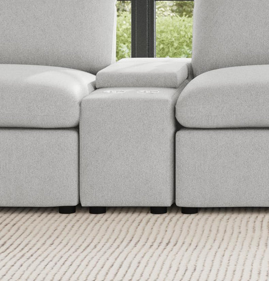 Collins - Upholstered Modular Storage Console - Gray
