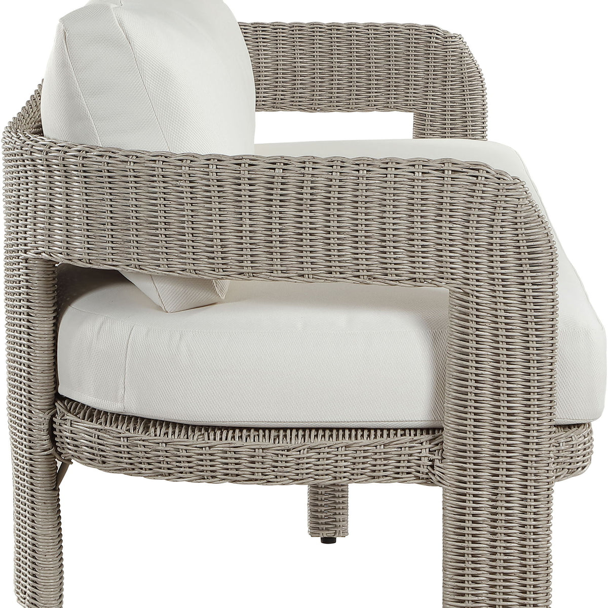 Sandbay - Olefin Water Resistant Fabric And Wicker Outdoor Patio Sofa