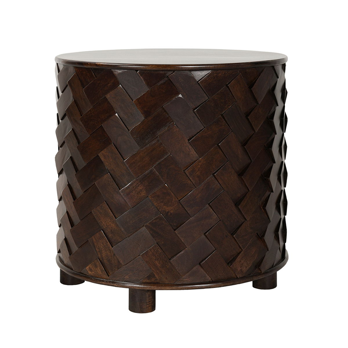 Shira - Mango Wood 24" Round End Table - Kona Brown