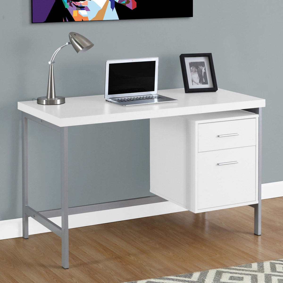 Computer Desk For Home Office, Left, Right Set - Up, Storage Drawers, Modern Design