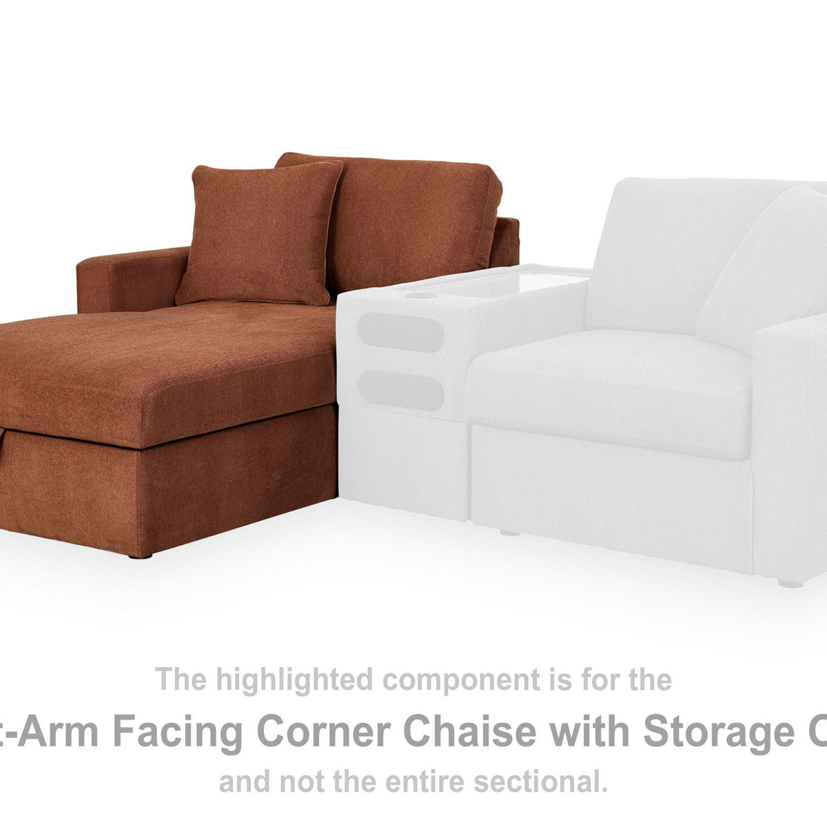 Modmax - LAF Corner Chaise With Storage - Spice