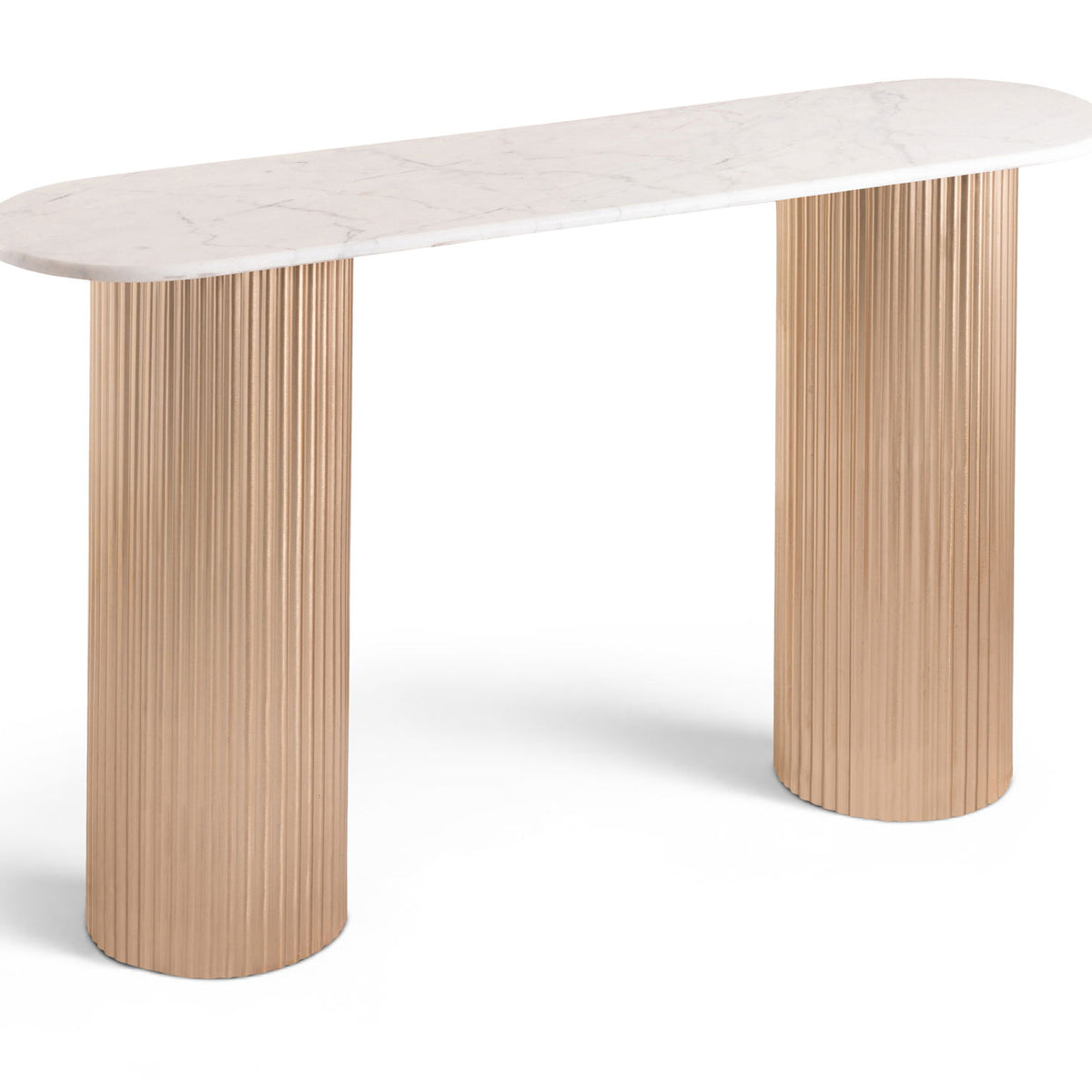 Cindra - Genuine Marble Top And Iron Base Console Table