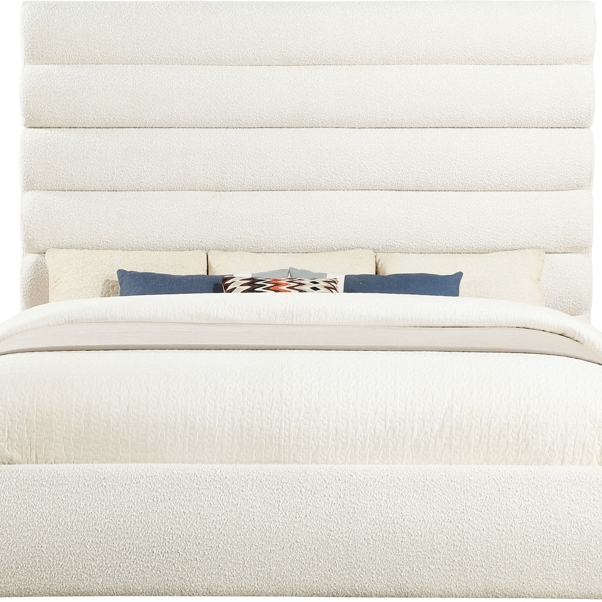 Adam - Boucle Fabric Bed With 70.5" Headboard