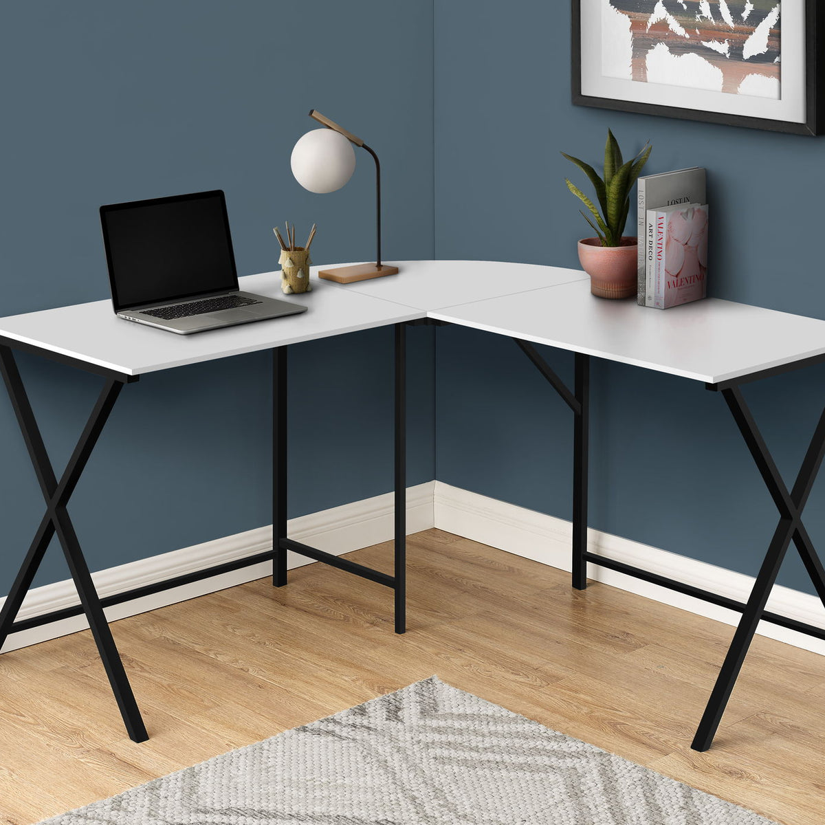 Computer Desk, Home Office, Corner, L Shape, Laptop, Contemporary / Modern