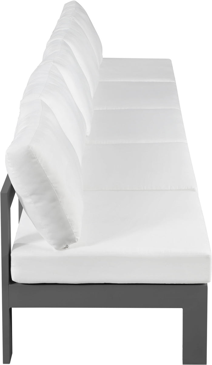 Nizuc - Outdoor Patio 5 Seat Modular Armless Sofa With Gray Frame