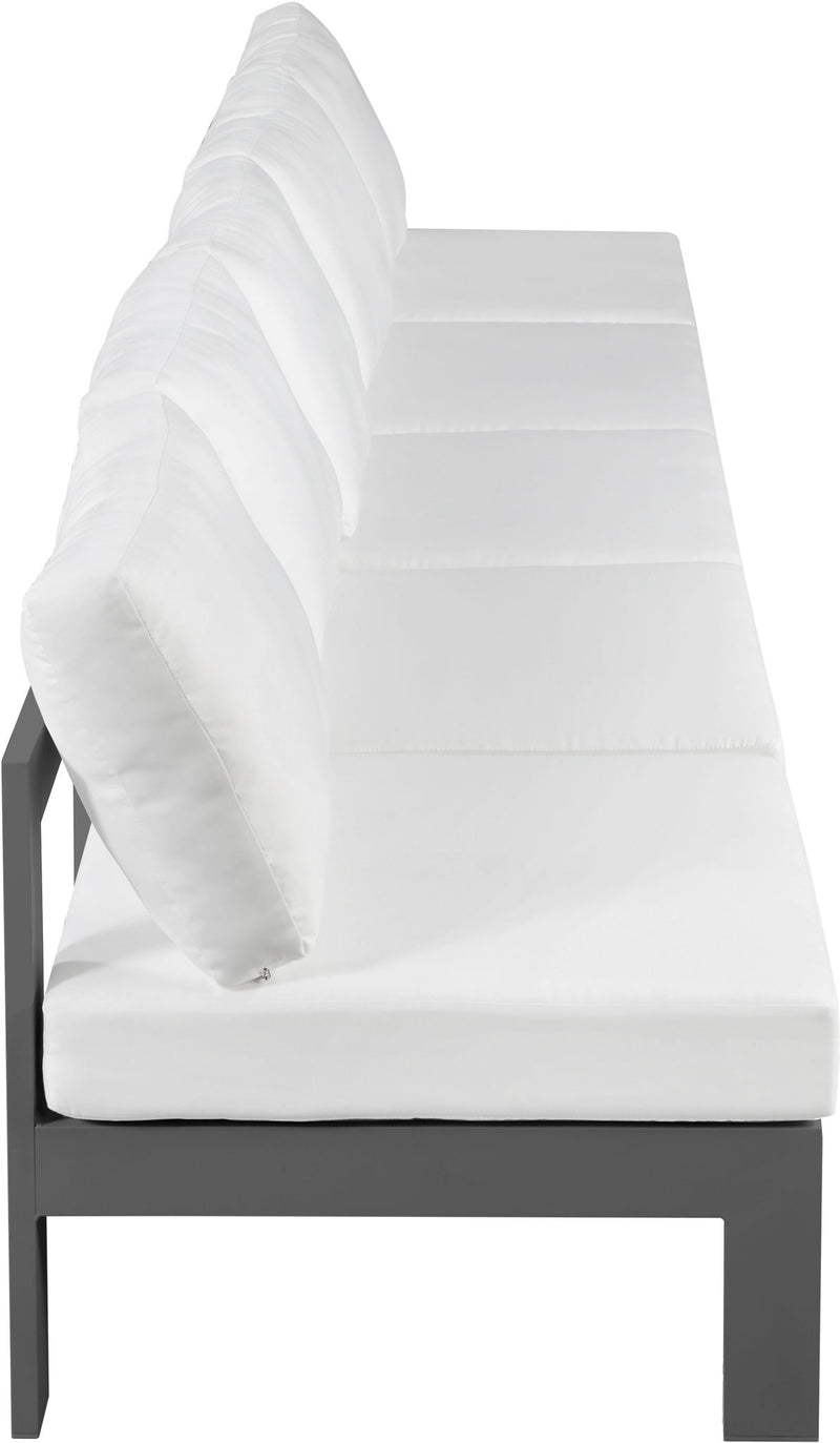 Nizuc - Outdoor Patio 5 Seat Modular Armless Sofa With Gray Frame