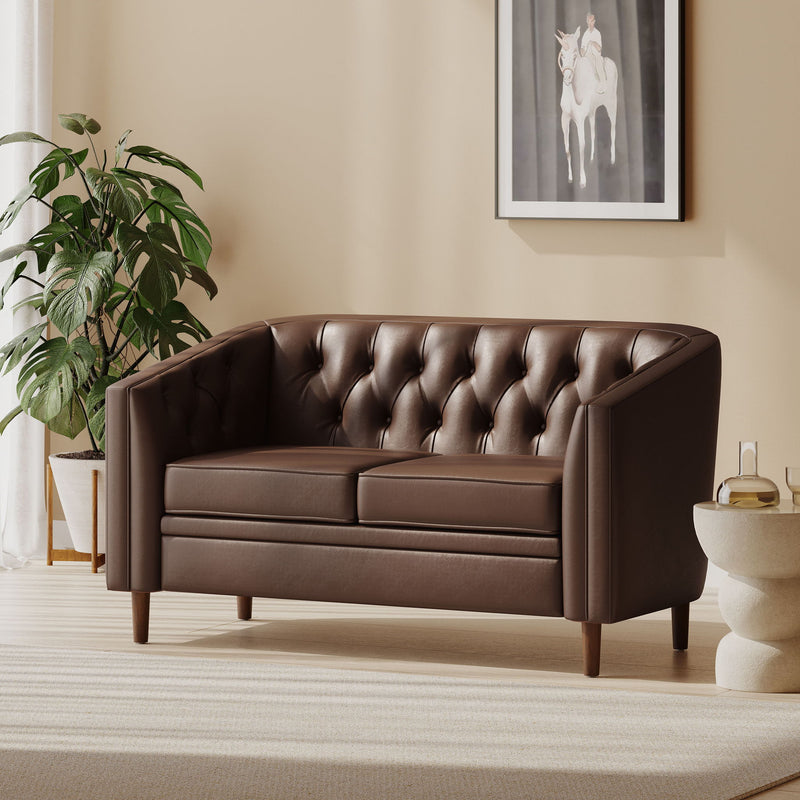 Sophisticated Loveseat With Diamond Stitched Detailing