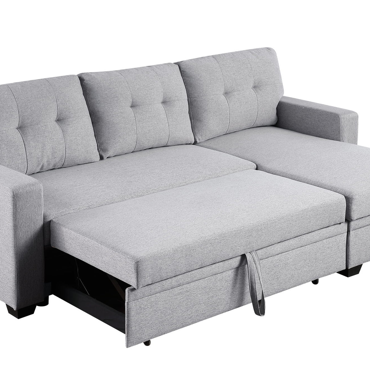 Upholstered Pull Out Sectional Sofa With Chaise