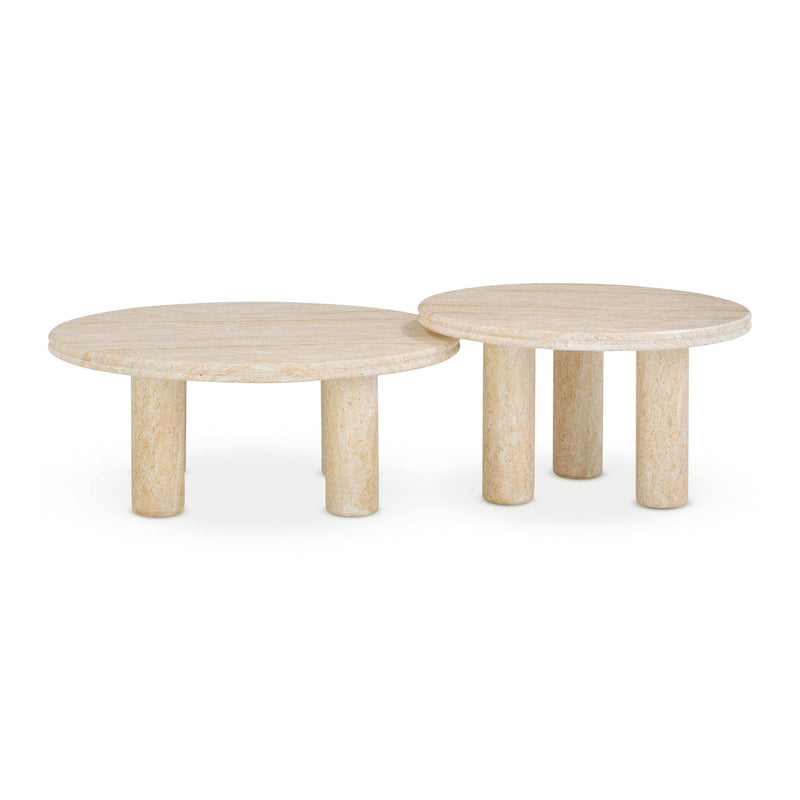Amora - Indoor / Outdoor Nesting Accent Tables (Set of 2) - Travertine
