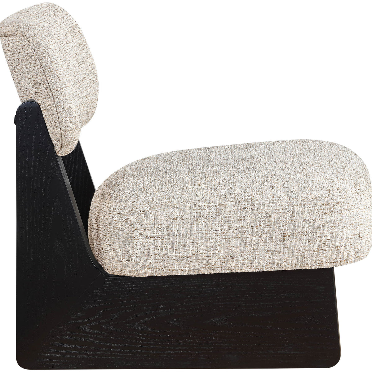 Vetra - Linen Textured Fabric Upholstered Accent Chair With Black Base