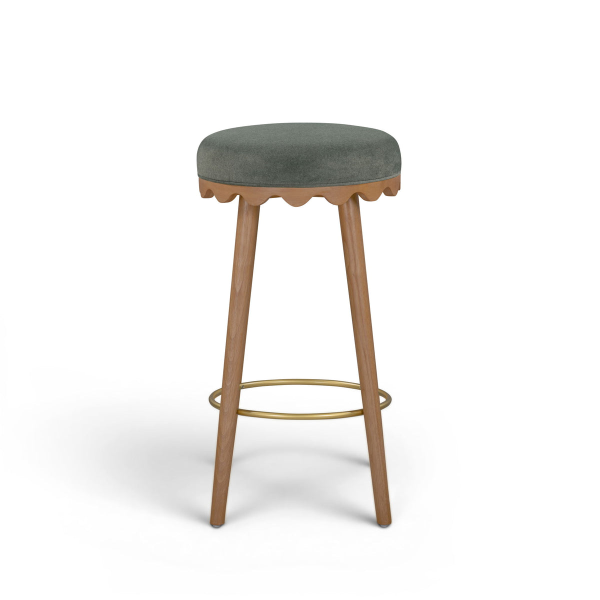 Oodle - Performance Vegan Mohair Light Walnut Stool