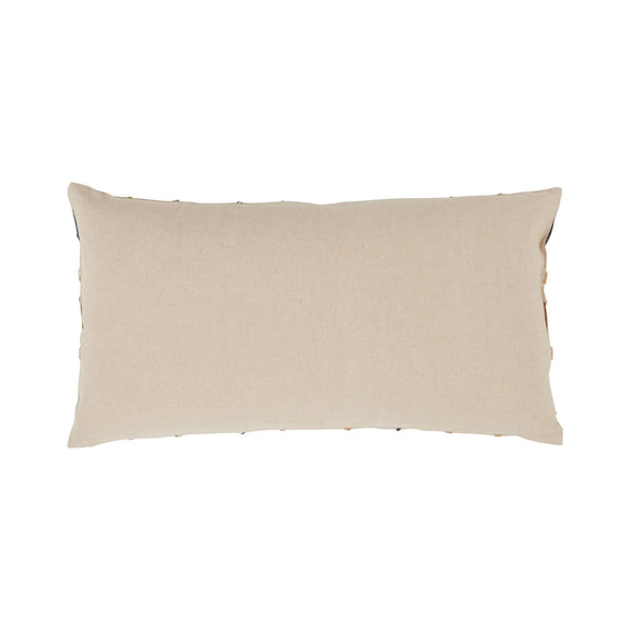 Stratton ML pillow, beige fabric lumbar pillow with smooth front panel