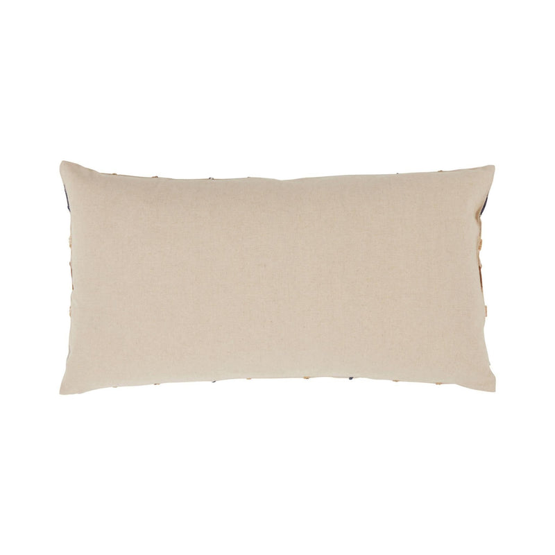 Stratton ML pillow, beige fabric lumbar pillow with smooth front panel