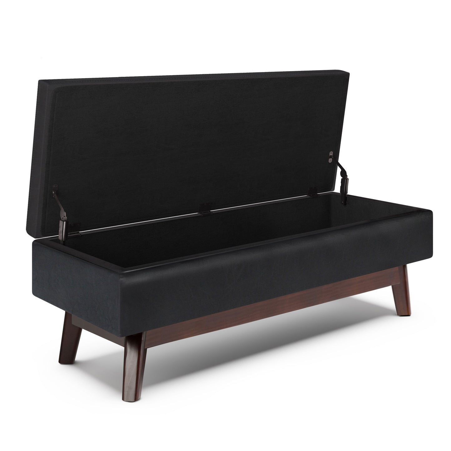 Owen - Rectangular Storage Ottoman - Midnight Black