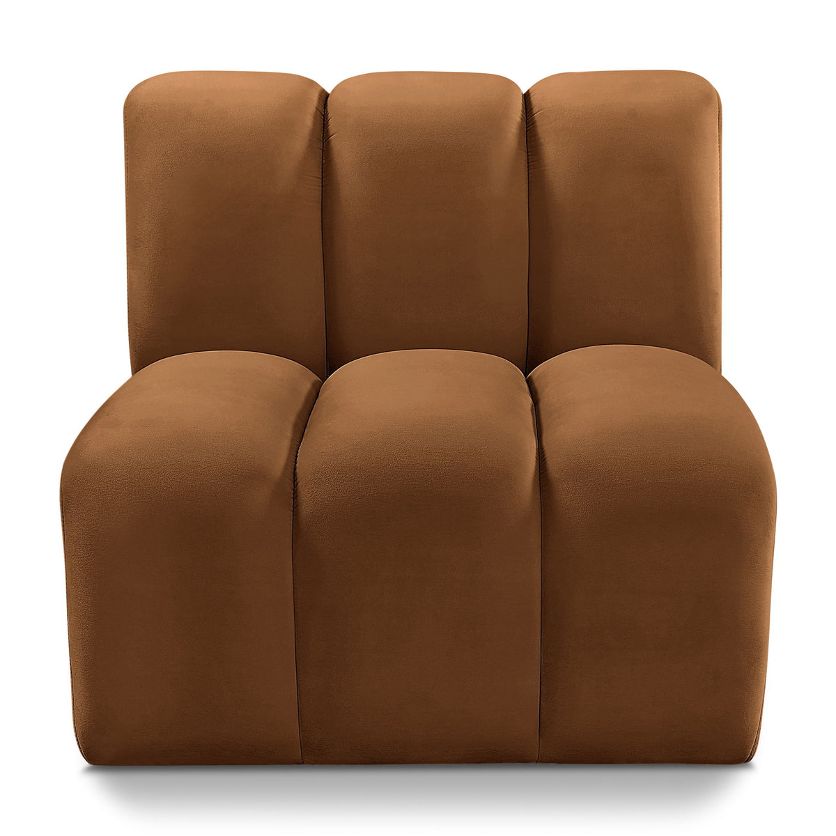 Arc - Velvet Straight Chair - Saddle