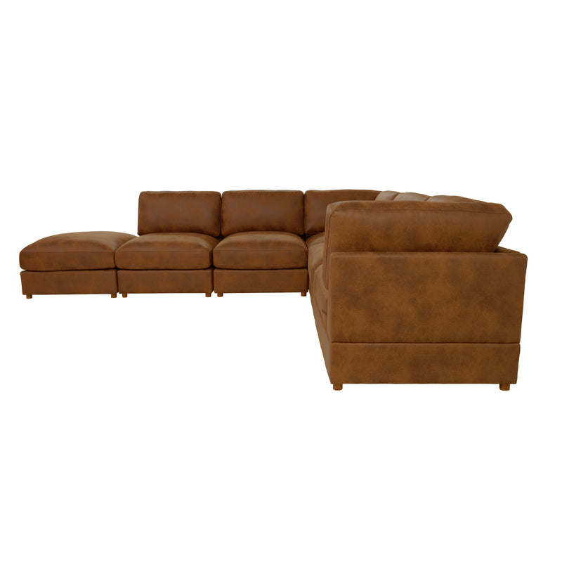 Modular Upholstered Sectional, Medium Firm Seat Cushion, Custom Configuration - Brown