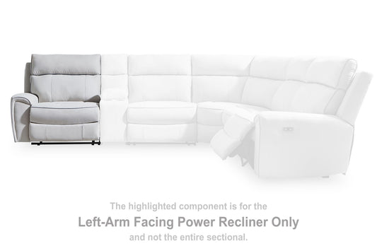 Social Pointe - LAF Zero Wall Power Recliner - Pearl / Ash
