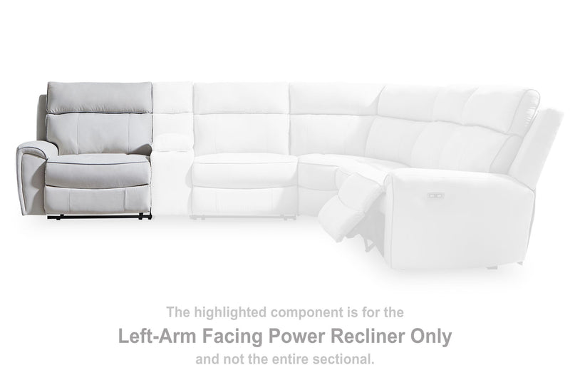 Social Pointe - LAF Zero Wall Power Recliner - Pearl / Ash