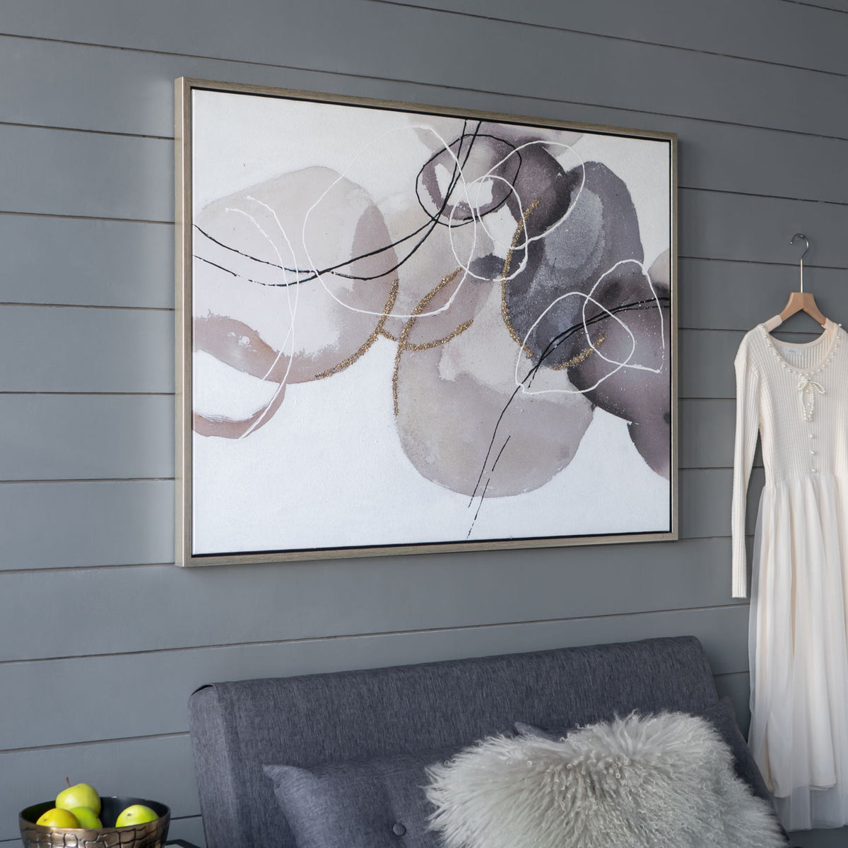 Large Modern Oil Painting, Hand Painted Abstract Watercolor Texture - Multicolor