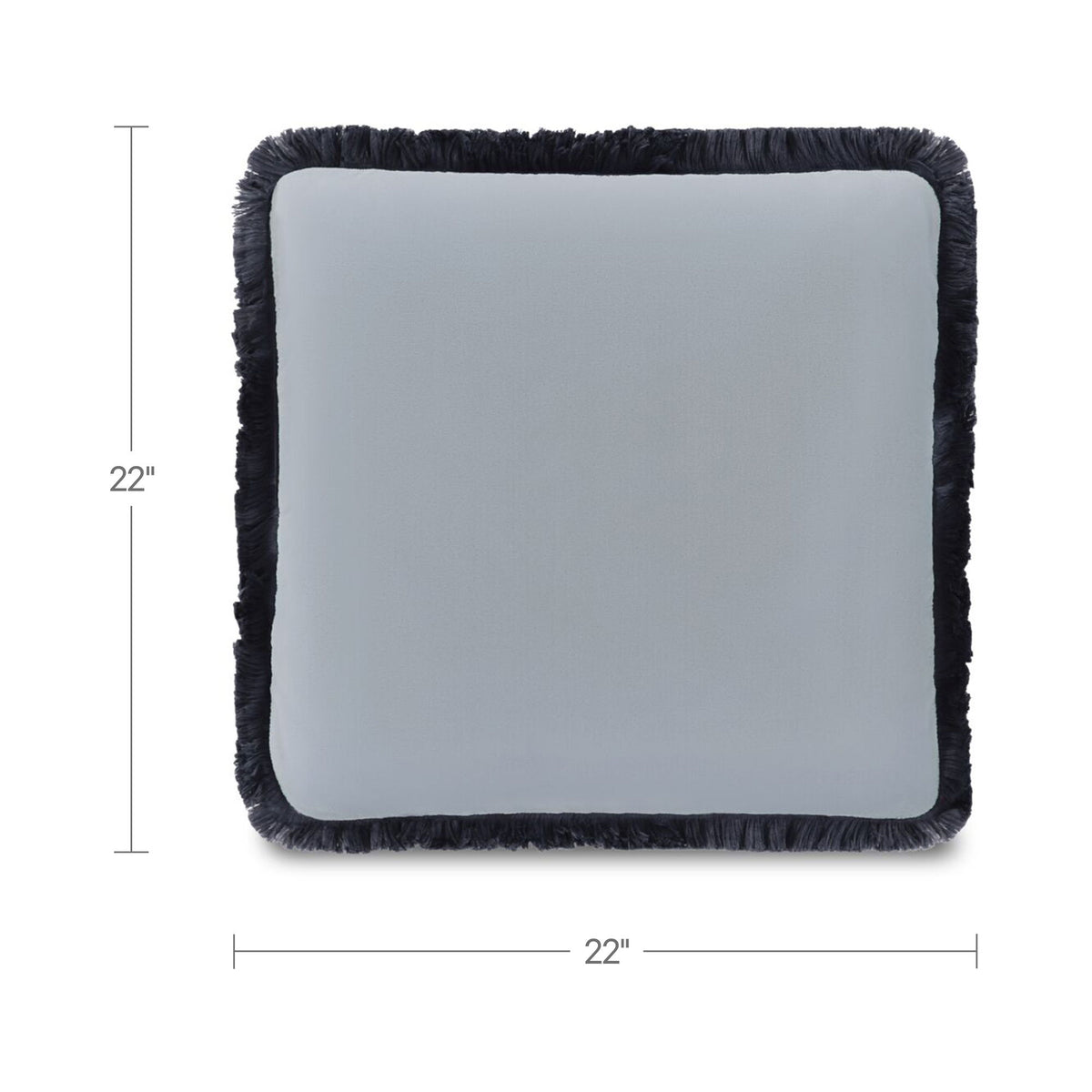 Yasmin - Square Cushion Faux Mohair - Light Blue