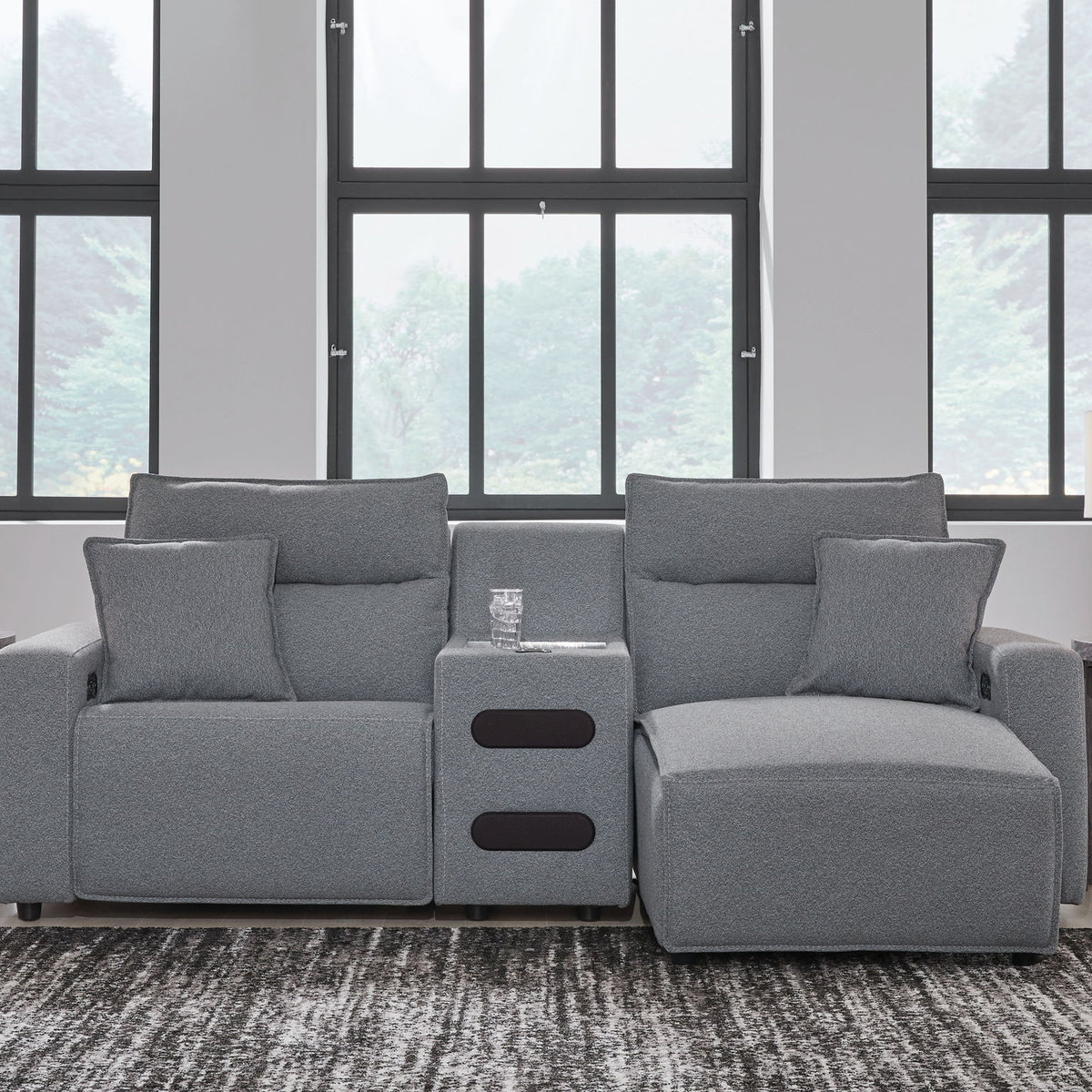 ModMax II - Salt And Pepper - Reclining Sectional