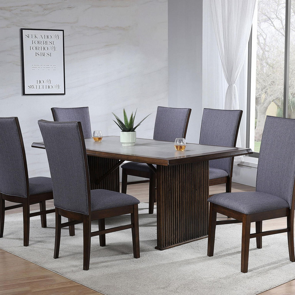 Sherwood 7-piece Rectangular Dining Table Set Brown