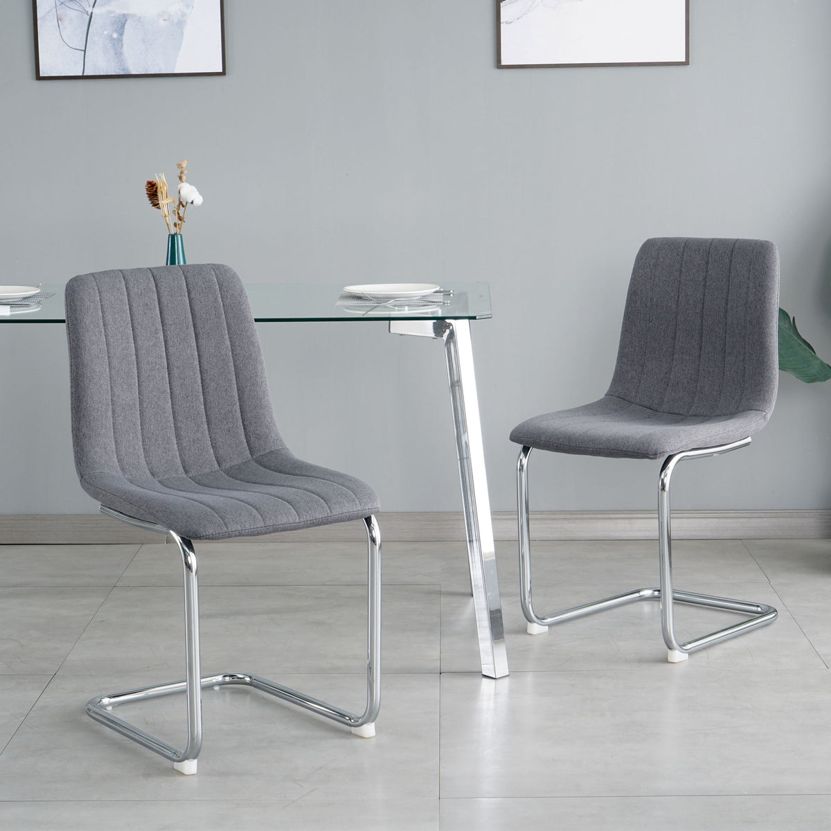 Modern Dining Chair With Metal Legs