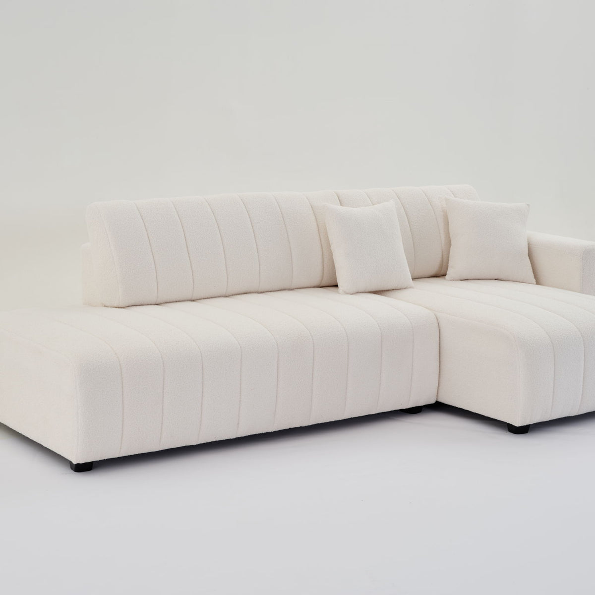 Jessica - Lamb Wool Sectional Sofa With Chaise, Versatile Configuration