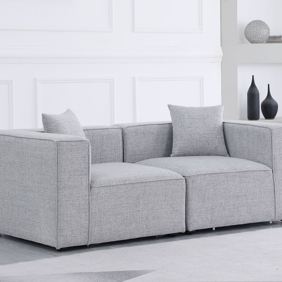 Cube - Linen Modular 2 Seat Sofa