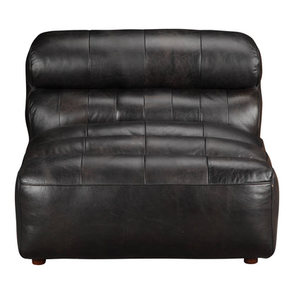 Ramsay - Leather Armless Chair - Antique Black