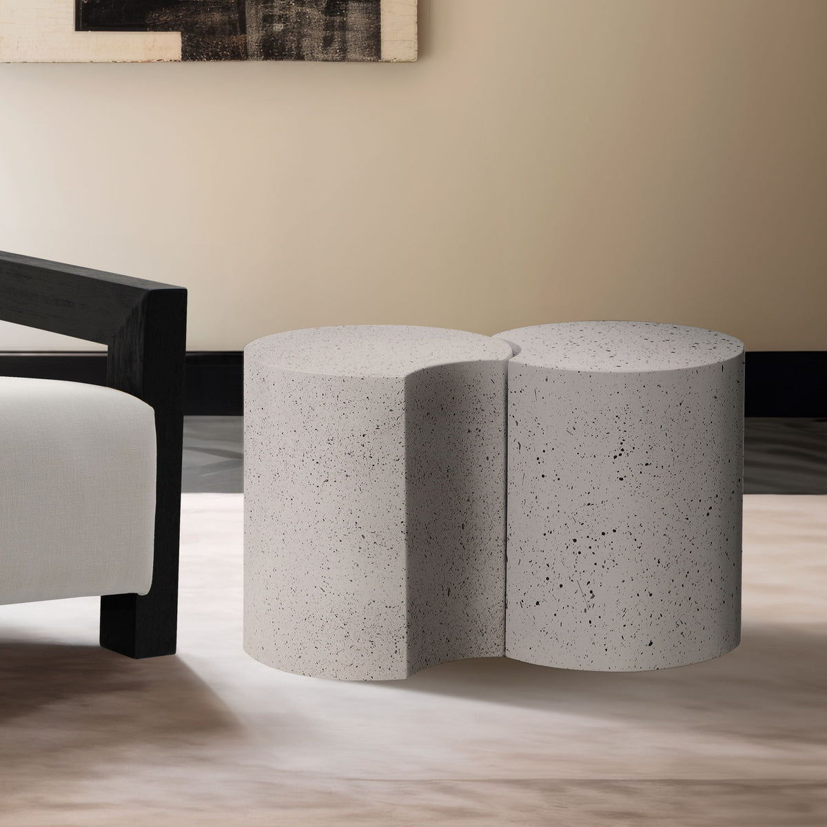 Dimple - 2 Piece Modular End Table - Terazzo Finish