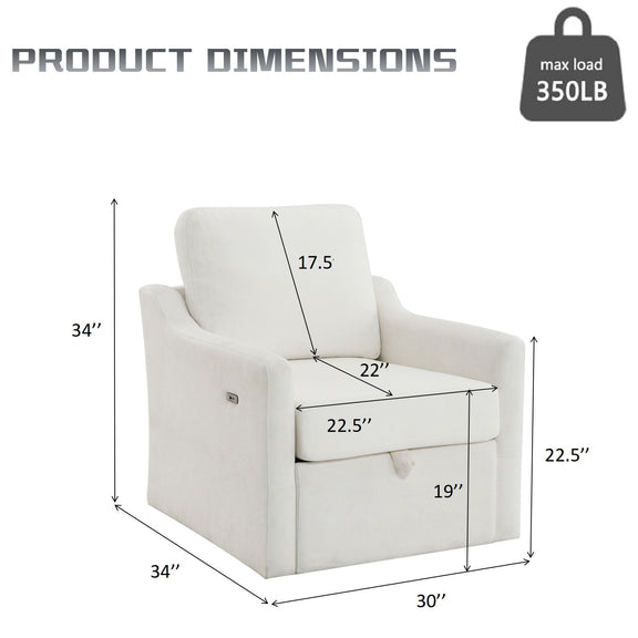 Accent armchair dimensions diagram with max load 350 lb