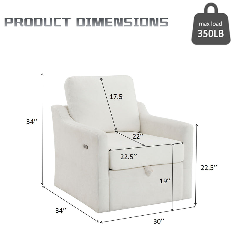 Accent armchair dimensions diagram with max load 350 lb