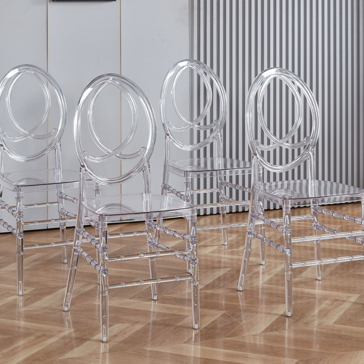 Dining Chair, Plastic Seat, Welding Chair (Set of 4) - Transparent