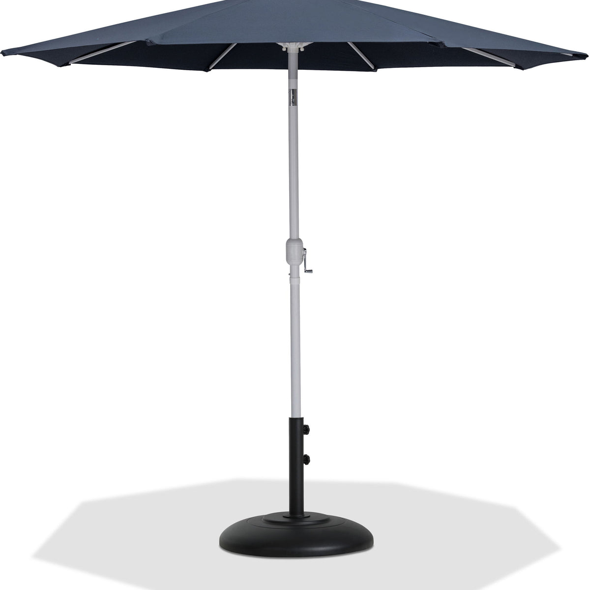 Fiji - Aluminum Patio Umbrella With Round Black And White Base