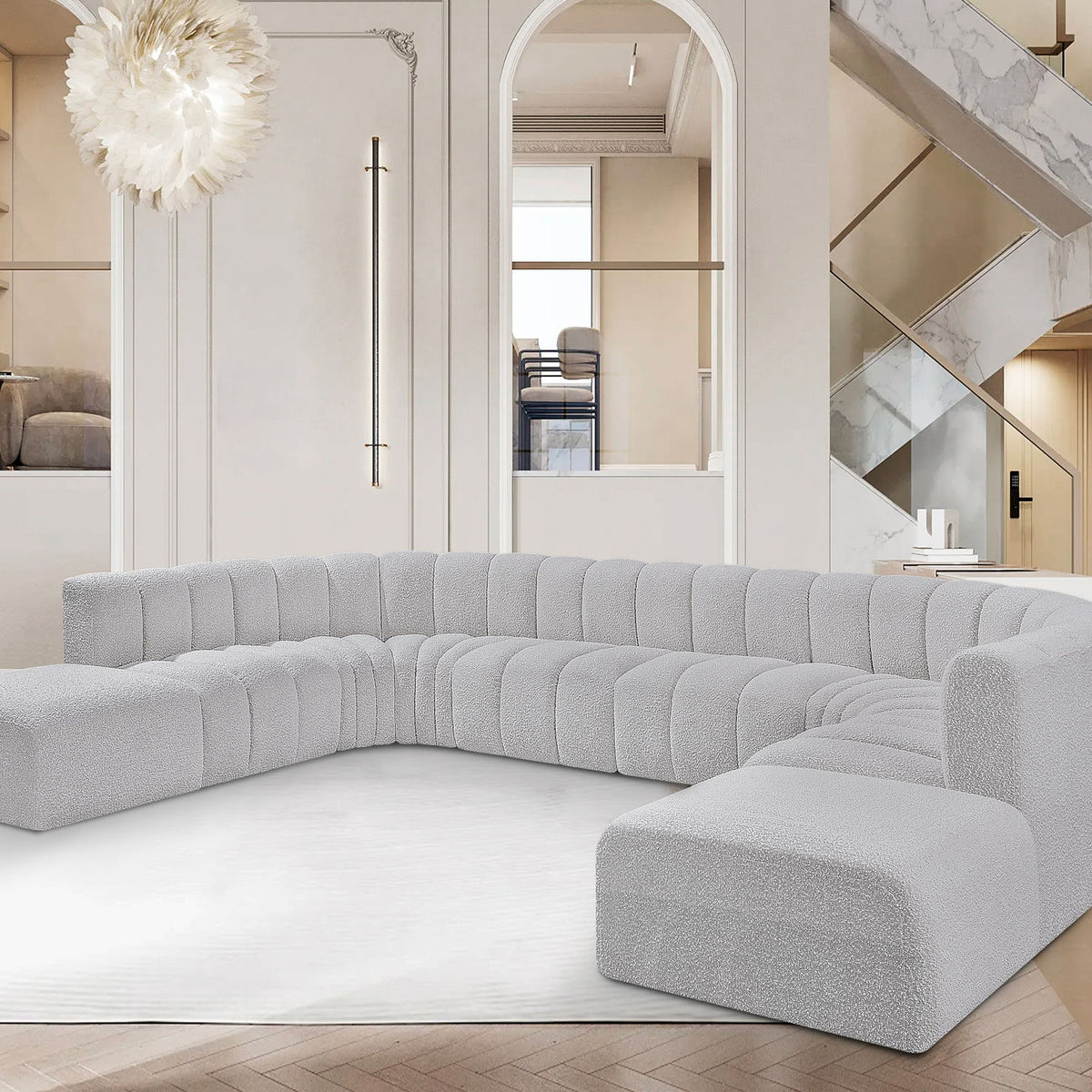 Arc - Boucle Fabric Modular Sectional