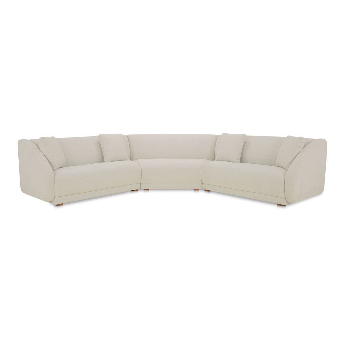 Fraser - 3 Piece Modular Sectional With Wedge Slipper - White