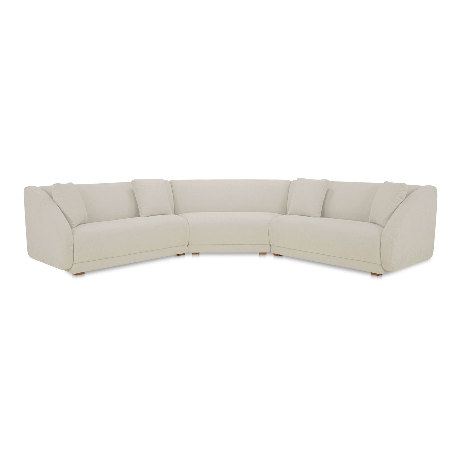 Fraser - 3 Piece Modular Sectional With Wedge Slipper - White