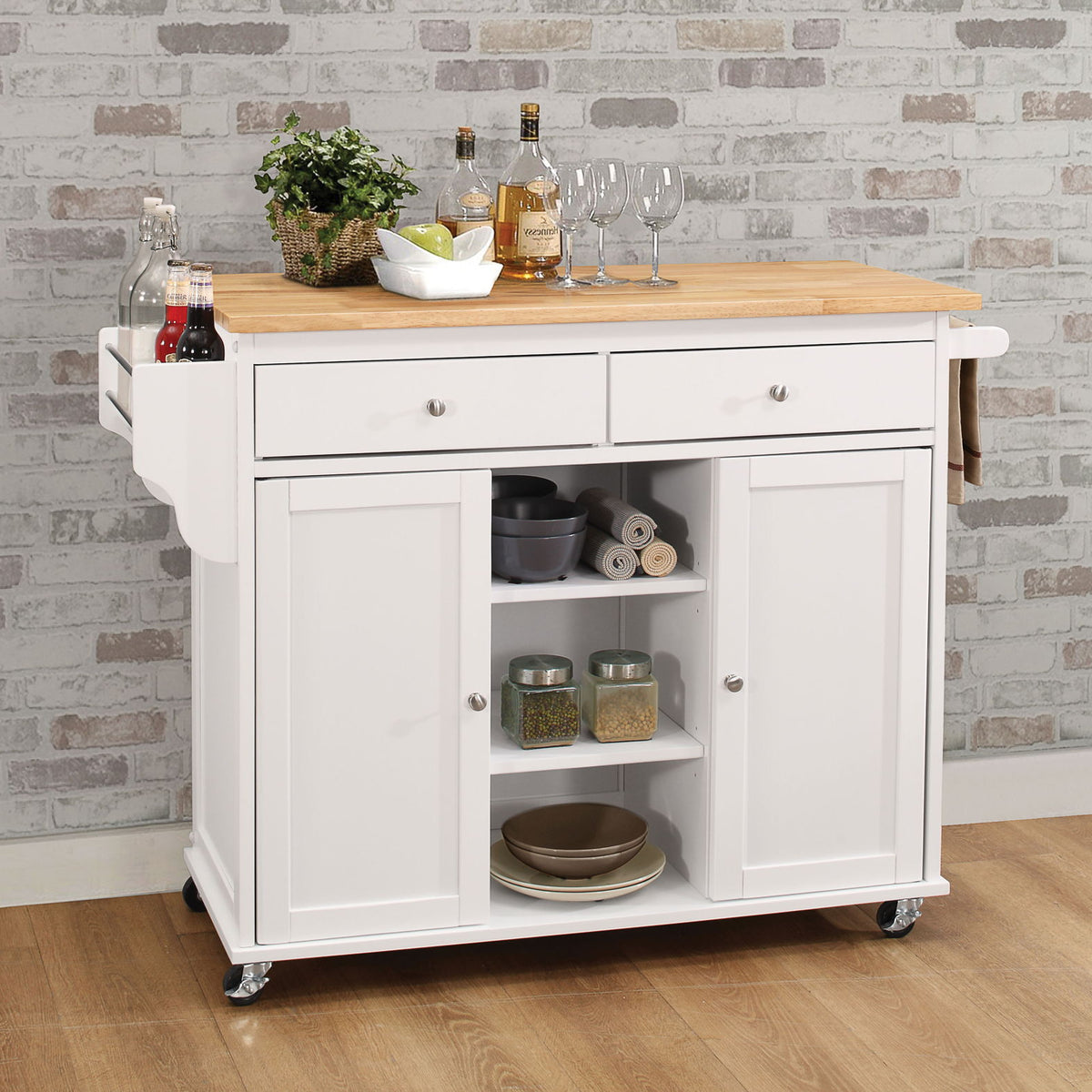 Tullarick - Kitchen Cart - Natural / White