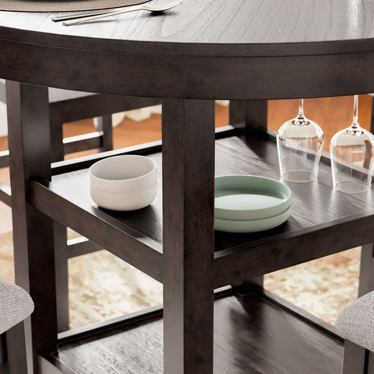 Langwest - Dining Room Counter Table Set (Set of 5) - Brown