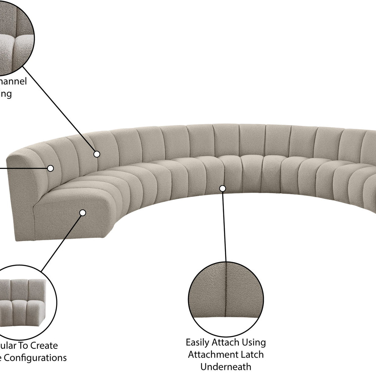 Infinity - 7 Piece Boucle Modular Sectional