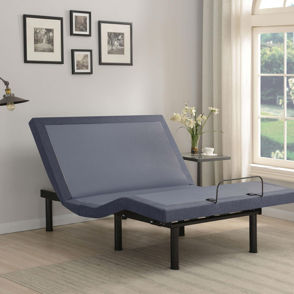 Clara Twin Extra Long Adjustable Bed Base Grey and Black