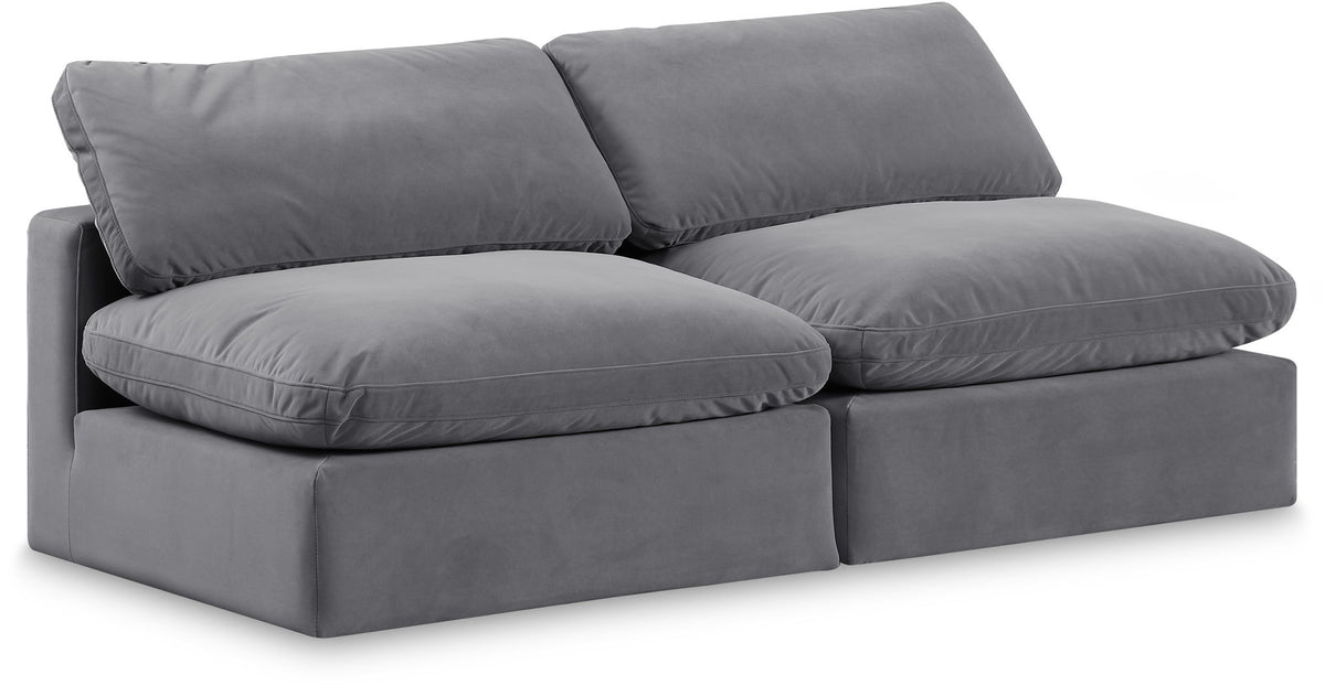Comfy - Velvet Modular Armless Sofa 2 Seats