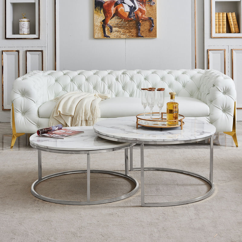 2 Piece Nesting Coffee Table Set For Living Room