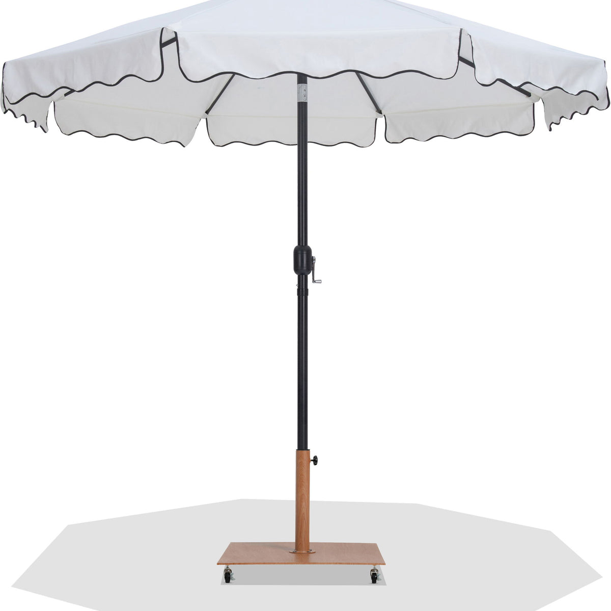 Amalfi - Aluminum Patio Umbrella - Light Brown Base / Black Pole